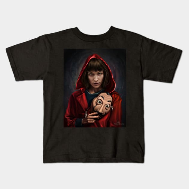 la casa de papel Kids T-Shirt by mayyaflowers